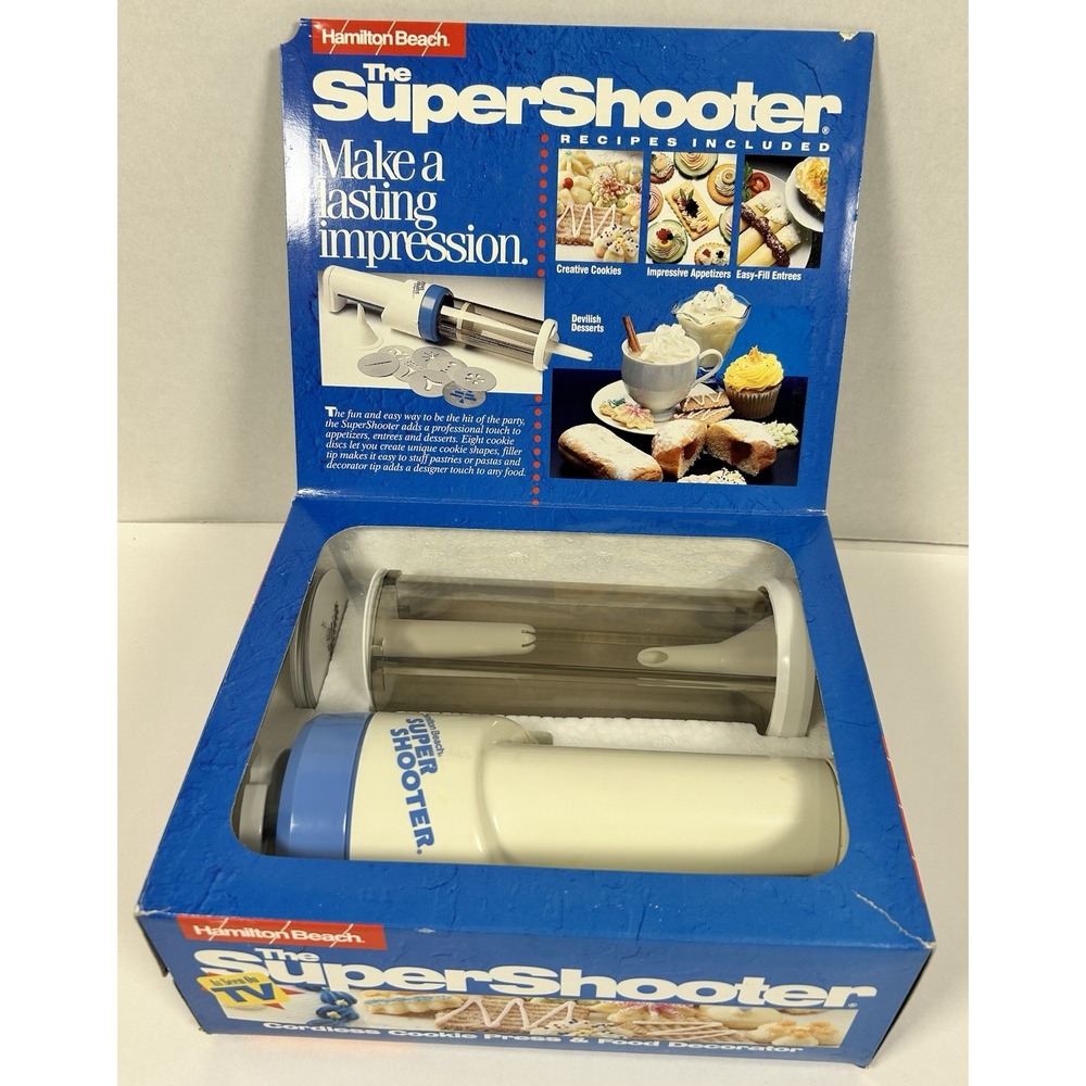Hamilton Beach Super Shooter COOKIE PRESS Decorator Kit As seen on TV